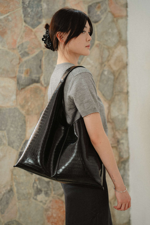 Carrie Bag in Croco Black