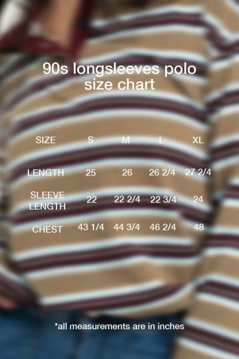 90s Longsleeves Polo in Burgundy