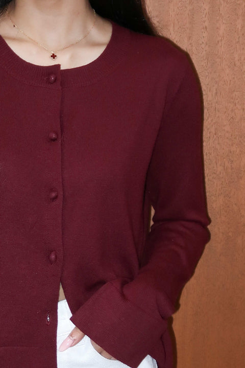 90s Cardigan in Burgundy