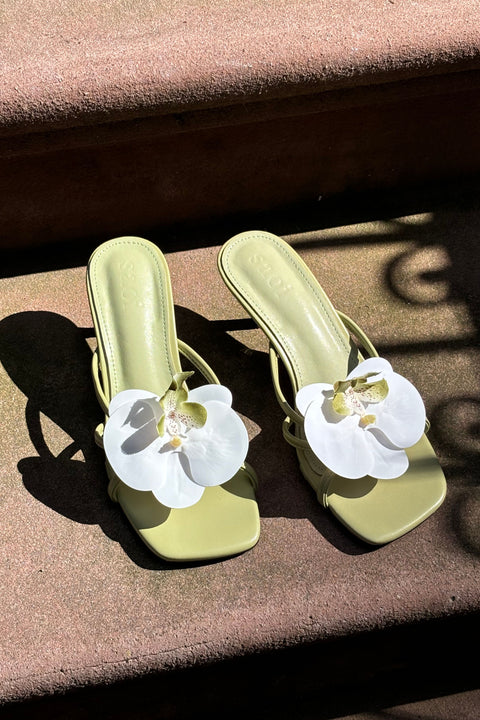 Serena Orchid Heels in Spring Green