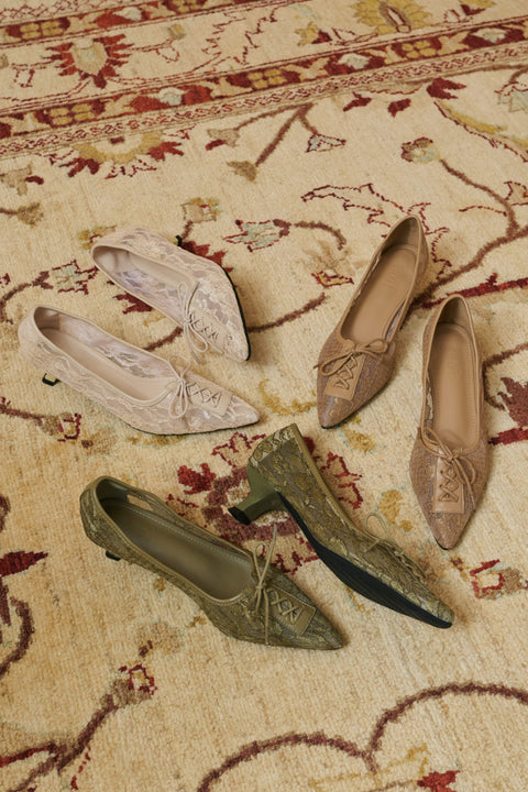 Jude Lace Heels in Nude