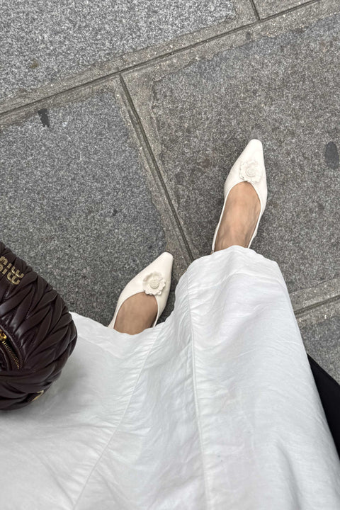 Amelie Slingback Heels in Creme