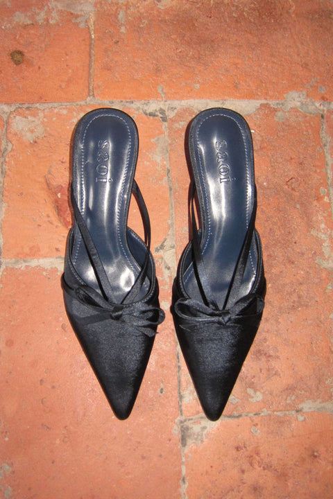 Amor Satin Heels in Sicily Blue