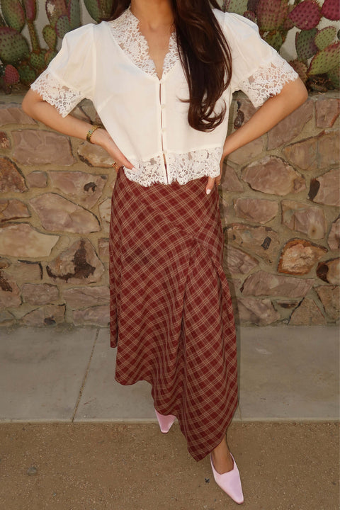 Brandy Maxi Layered Skirt in Caliente