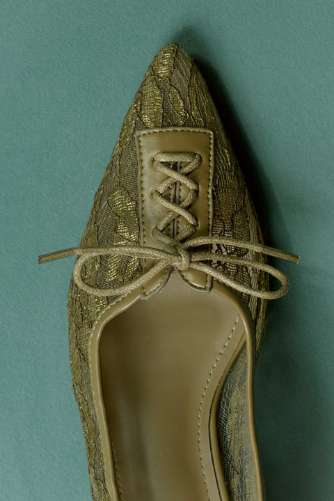 Jude Lace Heels in Khaki