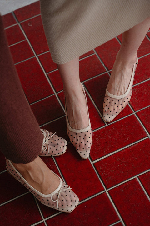 Poppy Ballet Flats in Polka