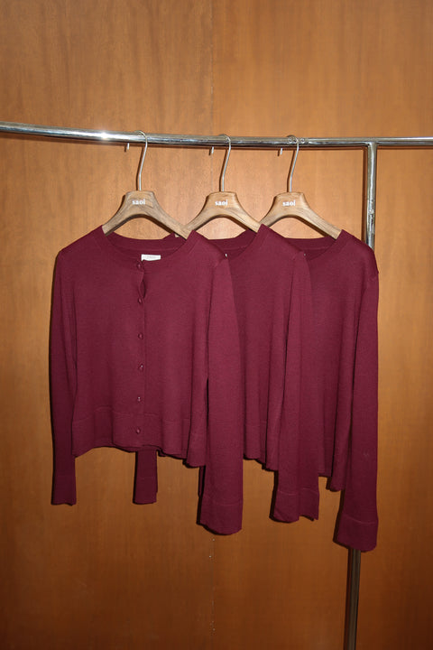 90s Cardigan in Burgundy