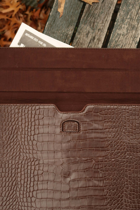 Laptop Case in Croc Brown