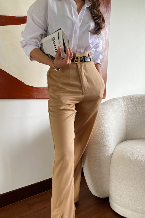 Flores Pants in Almond Brown